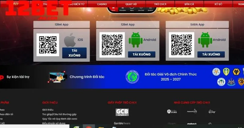Thủ tục tải app nhà cái 12BET về Android 
