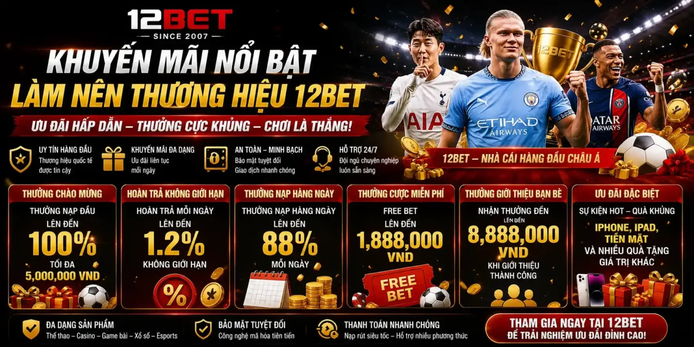Khuyến mãi nổi bật làm nên thương hiệu 12BET